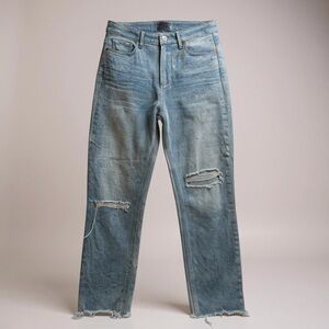 Paige Hoxton High Rise Slim Distressed Crop Jeans